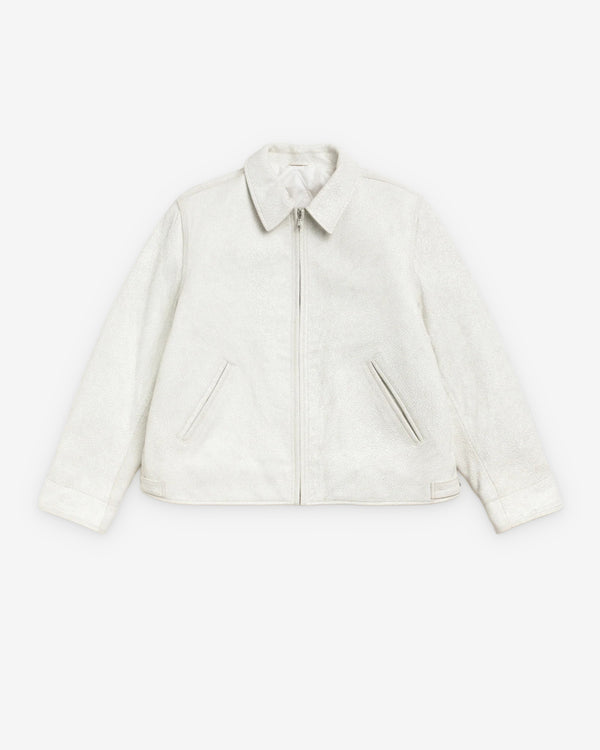 Stüssy  - Men's Garage Jacket Cracked Leather - (White)