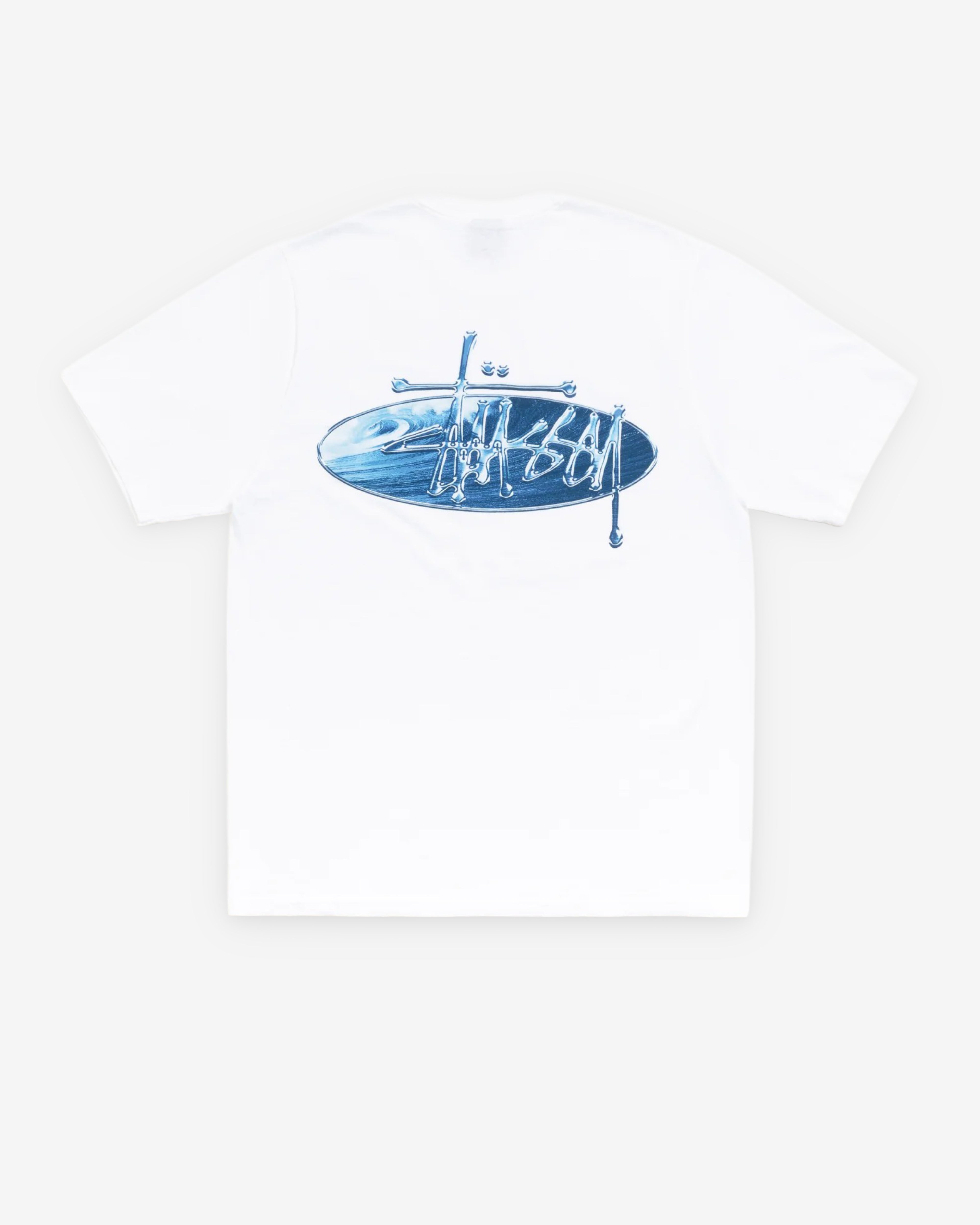 Stussy: Men's Wave Oval Tee (White) | DSMS E-SHOP
