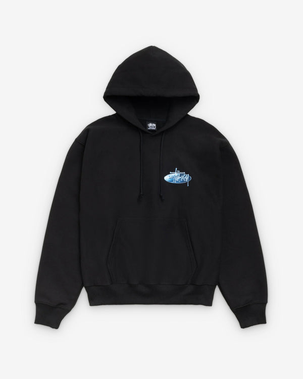 Stussy_Stüssy - Men's Wave Oval Hood - (Black)_HOODIE