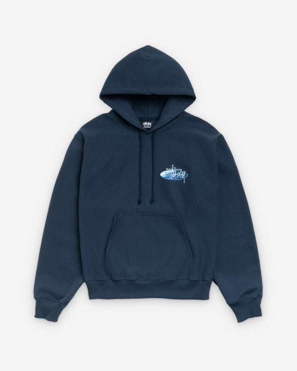 Stussy_Stüssy - Men's Wave Oval Hood - (Navy)_HOODIE