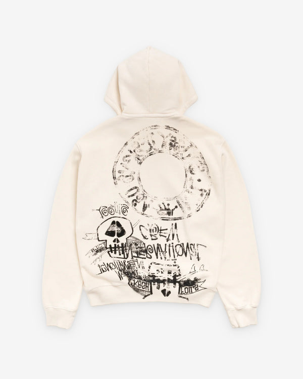Stüssy  - Men's Skulls Pigment Dyed Zip Hoodie - (Bone)