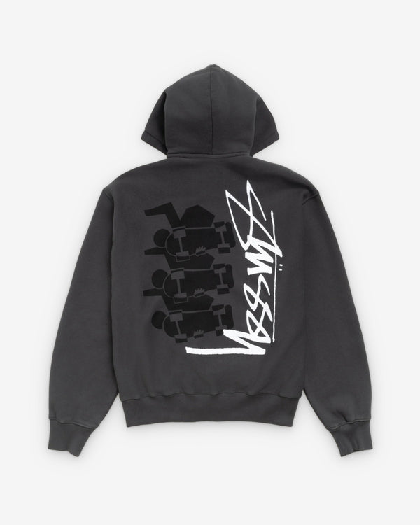 Stüssy - Men's Skate Stack Garment Dyed Zip Hood - (Faded Black)