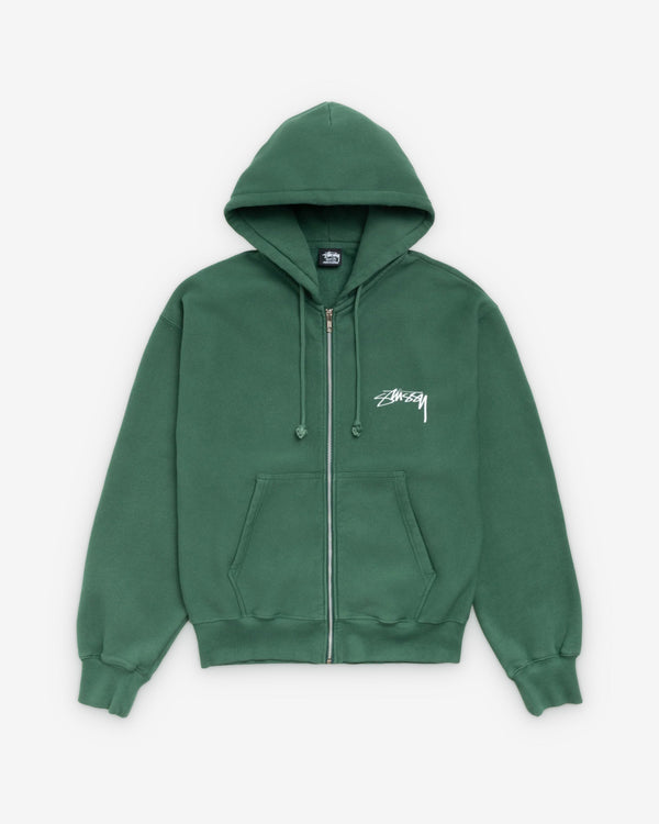 Stüssy - Men's Skate Stack Garment Dyed Zip Hood - (Pine)