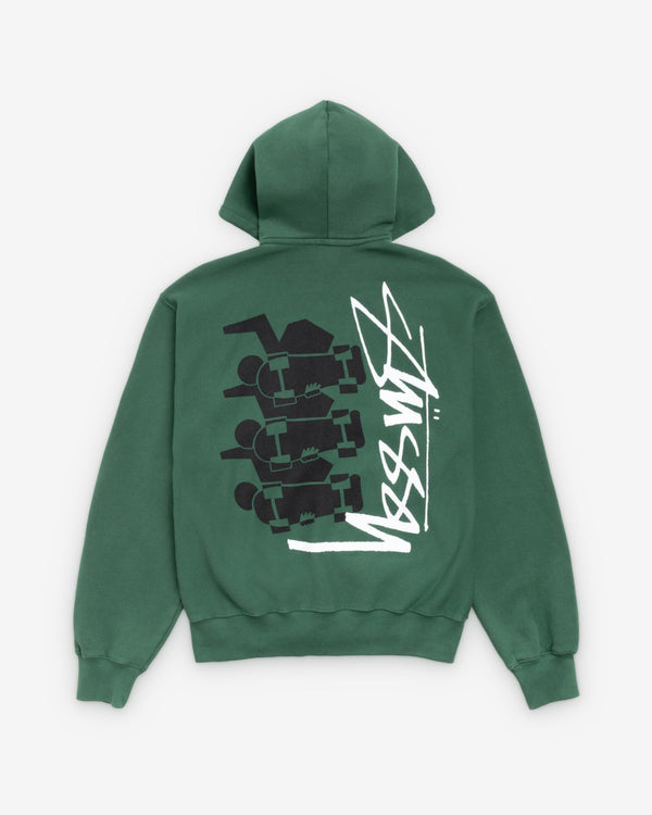 Stüssy - Men's Skate Stack Garment Dyed Zip Hood - (Pine)