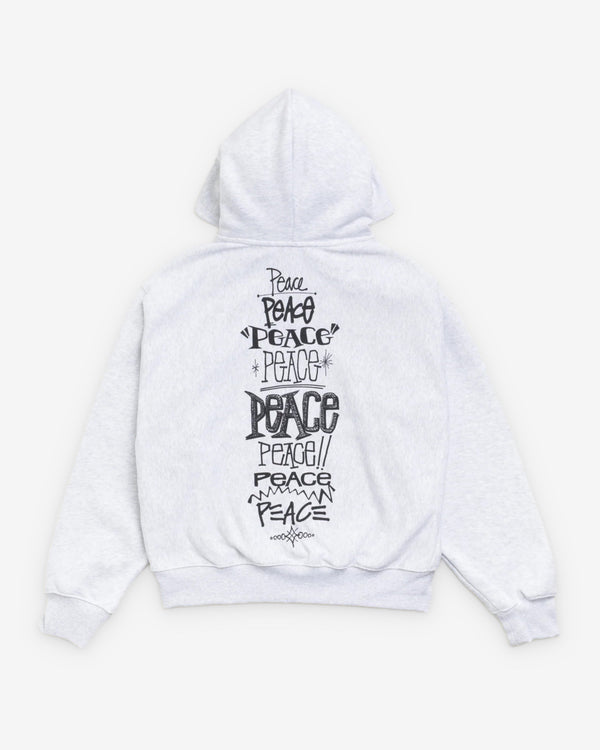 Stüssy  - Men's Peace Increased Zip Hood - (Ash Heather)