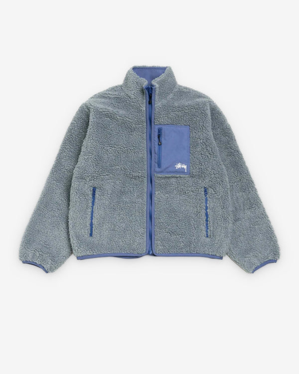 Stüssy - Men's Sherpa Reversible Jacket - (Bluestone)