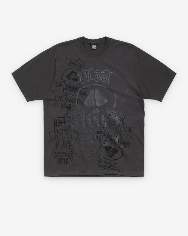 Stüssy - Men's Skulls Pigment Dyed Tee - (Faded Black)
