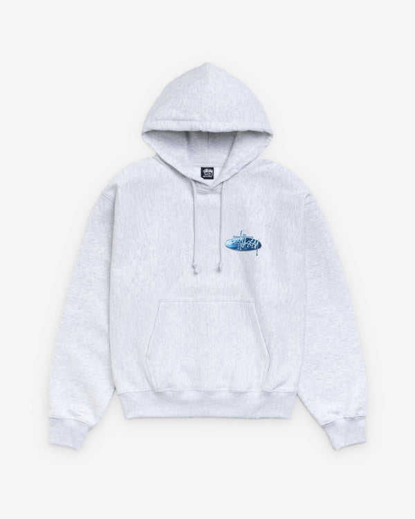 Stussy_Stüssy - Men's Wave Oval Hood - (Ash Heather)_HOODIE
