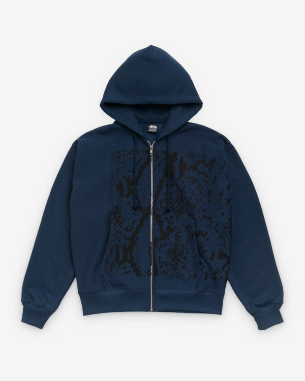 Stüssy - Men's Snakeskin Zip Hood - (Navy)