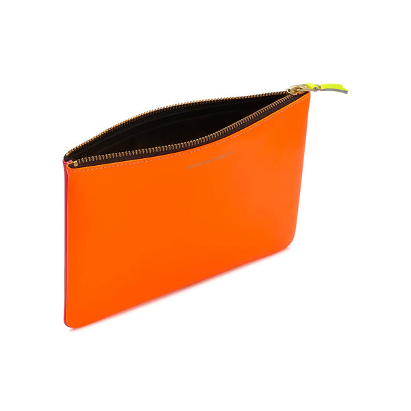 CDG Wallet_Cdg Wallet - Super Fluo Big Pouch - (Light Orange/Pink SA5100SF)_POUCHES