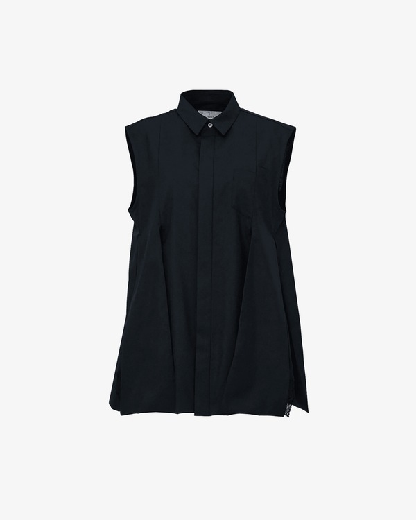 SACAI - Women's Chiffon Mix Suiting Shirt - (Black001)