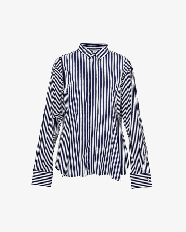 SACAI - Women's Cotton Poplin Shirt - (Stripes922)