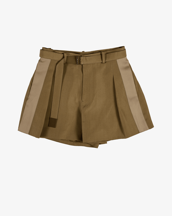 SACAI - Women's Double-Faced Silk Cotton Shorts - (Beige651)