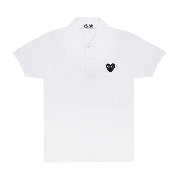 PLAY - Unisex's Black Emblem Polo Shirt - (T066) (White)
