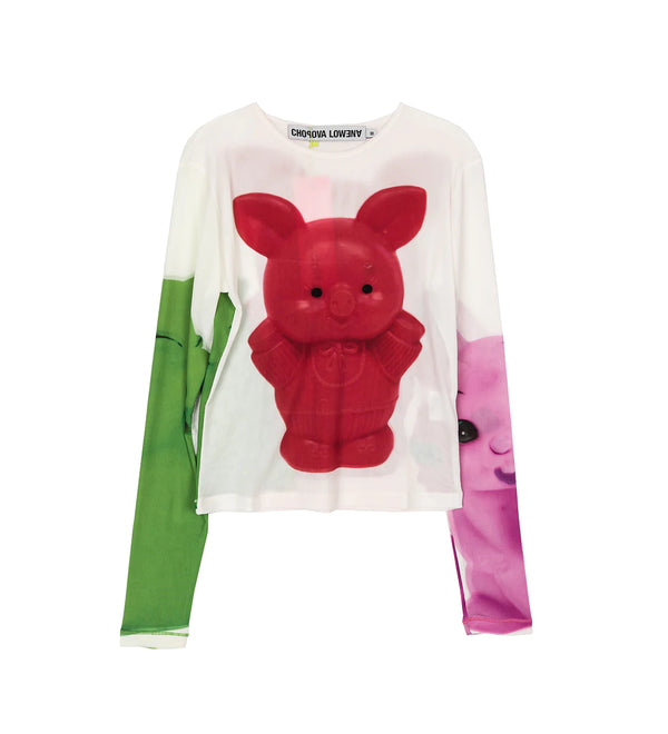 CHOPOVA LOWENA - Women's Little Pig Mesh Top - (White)