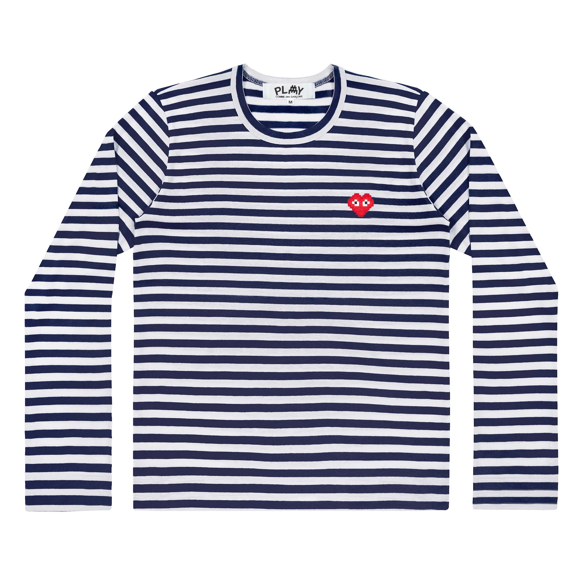 PLAY - the Artist Invader Striped Long Sleeve T-Shirt - (T323)(T324)(Navy/White) view 1