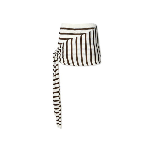 Jean Paul Gaultier Women's Draped Mini Skirt (White/Brown)