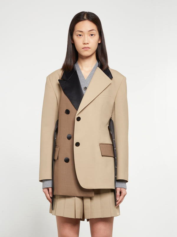 Sacai_Sacai - Women'S Suiting Jacket - (Beige)_JACKETS