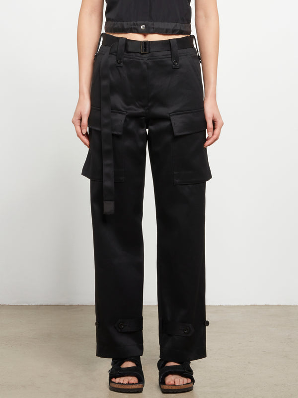 Sacai_SACAI - Women's Cotton Chino Pants - (Black)_PANTS