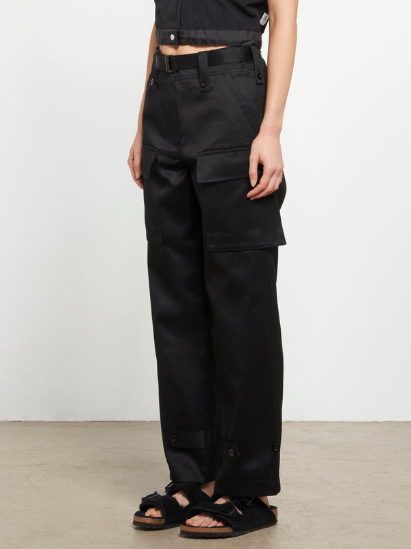Sacai_SACAI - Women's Cotton Chino Pants - (Black)_PANTS