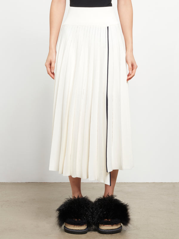 Sacai_SACAI - Women's Cotton Silk Knit Skirt - (Off White)_SKIRTS