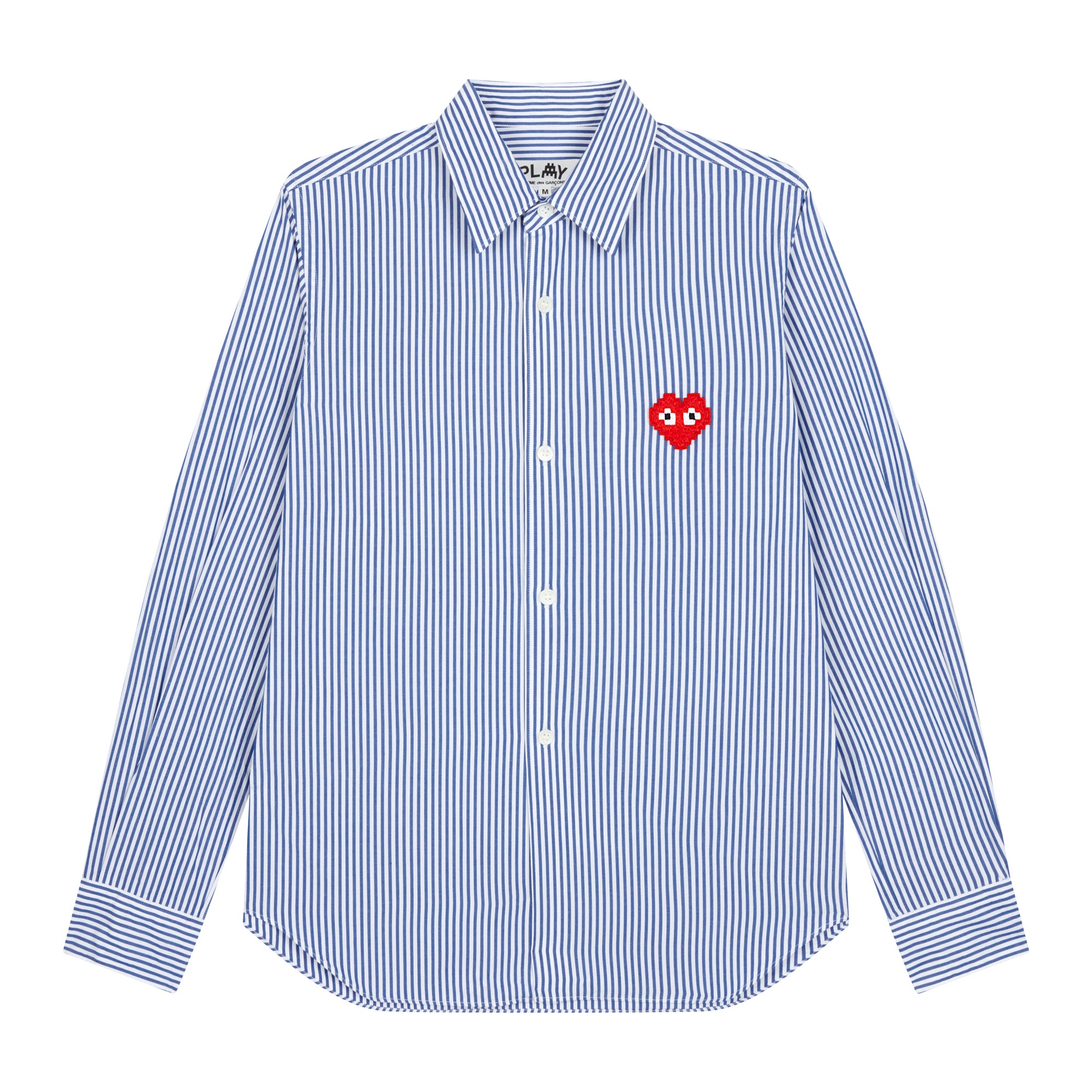 PLAY - the Artist Invader Cotton Broad Stripe Shirt - (B023)(B024)(Blue) view 1