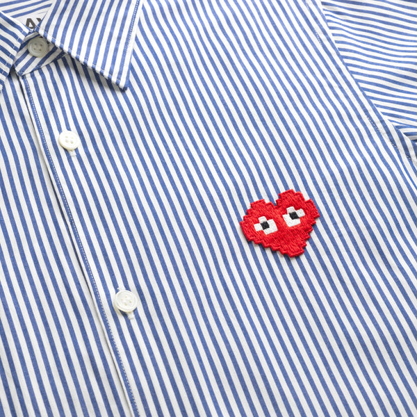 Play_PLAY - the Artist Invader Cotton Broad Stripe Shirt - (B023)(B024)(Blue)_SHIRTS