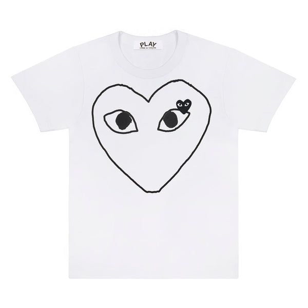 PLAY -  Black Outline T-Shirt - (T102)(White)