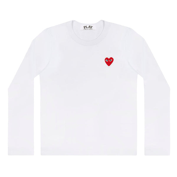 PLAY - Red Heart LS T-Shirt - (T117)- (T118)(White)