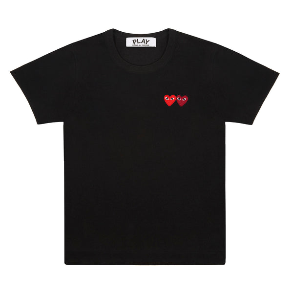 PLAY - T-Shirt with Double Heart - (T225)(T226)(Black)
