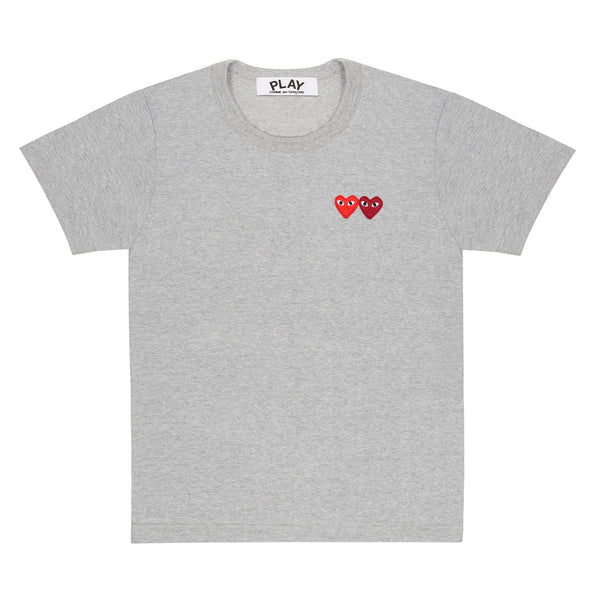 PLAY - T-Shirt with Double Heart - (T225)(T226)(Grey)
