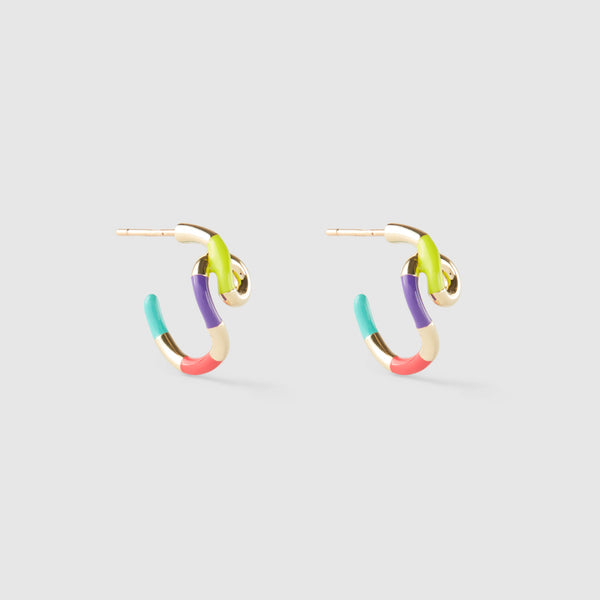 BEA BONGIASCA - Wow Mini Snake Earrings - (Green/Blue)