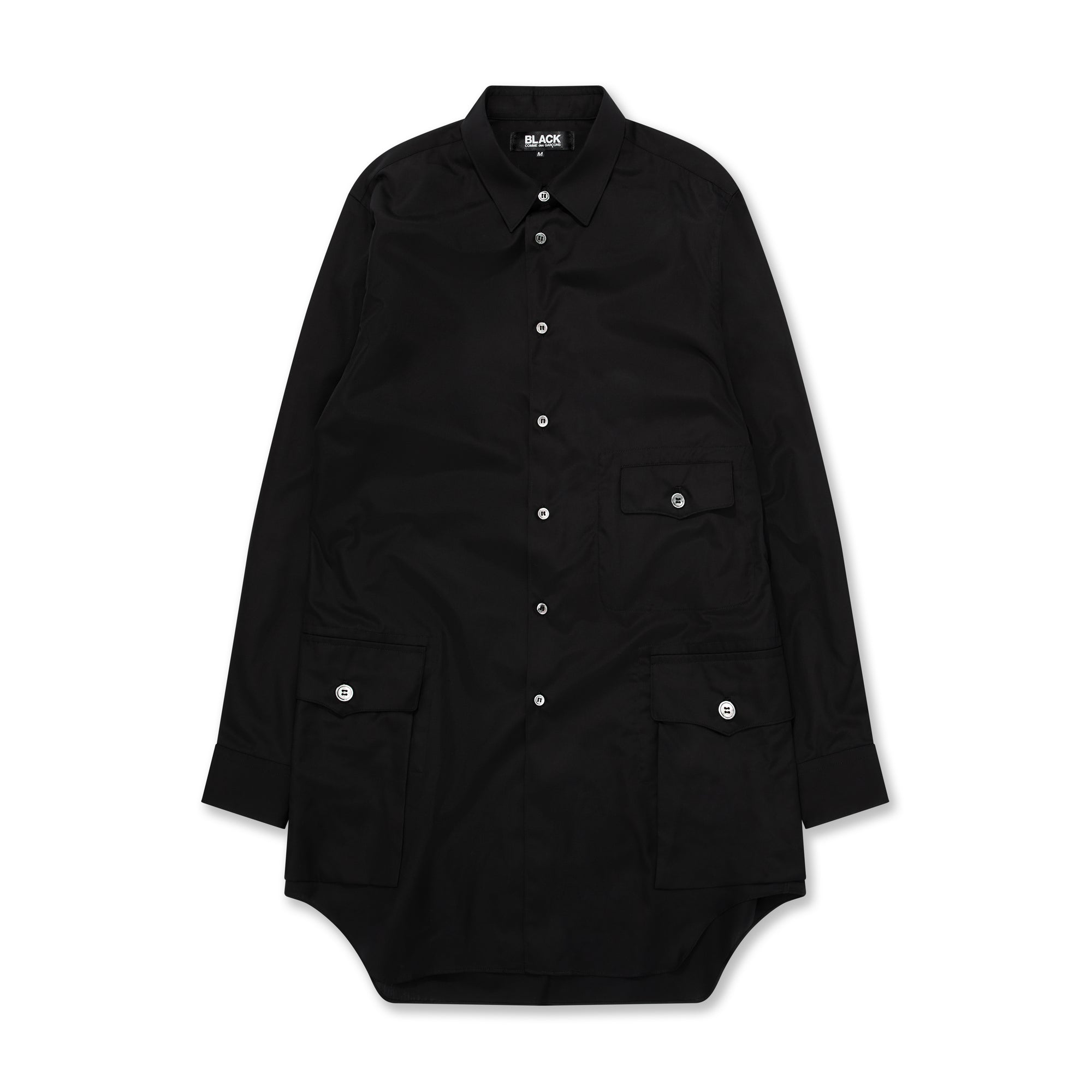 BLACK Comme des Garçons Shirt - Long Pocket Shirt - (Black) view 1, Click to Zoom in