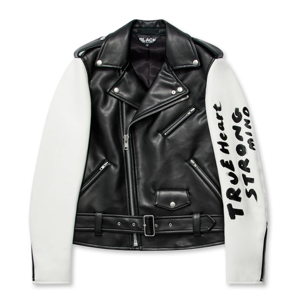 BLACK COMME DES GARÇONS - Synthetic Leather Jacket - (Black/White)