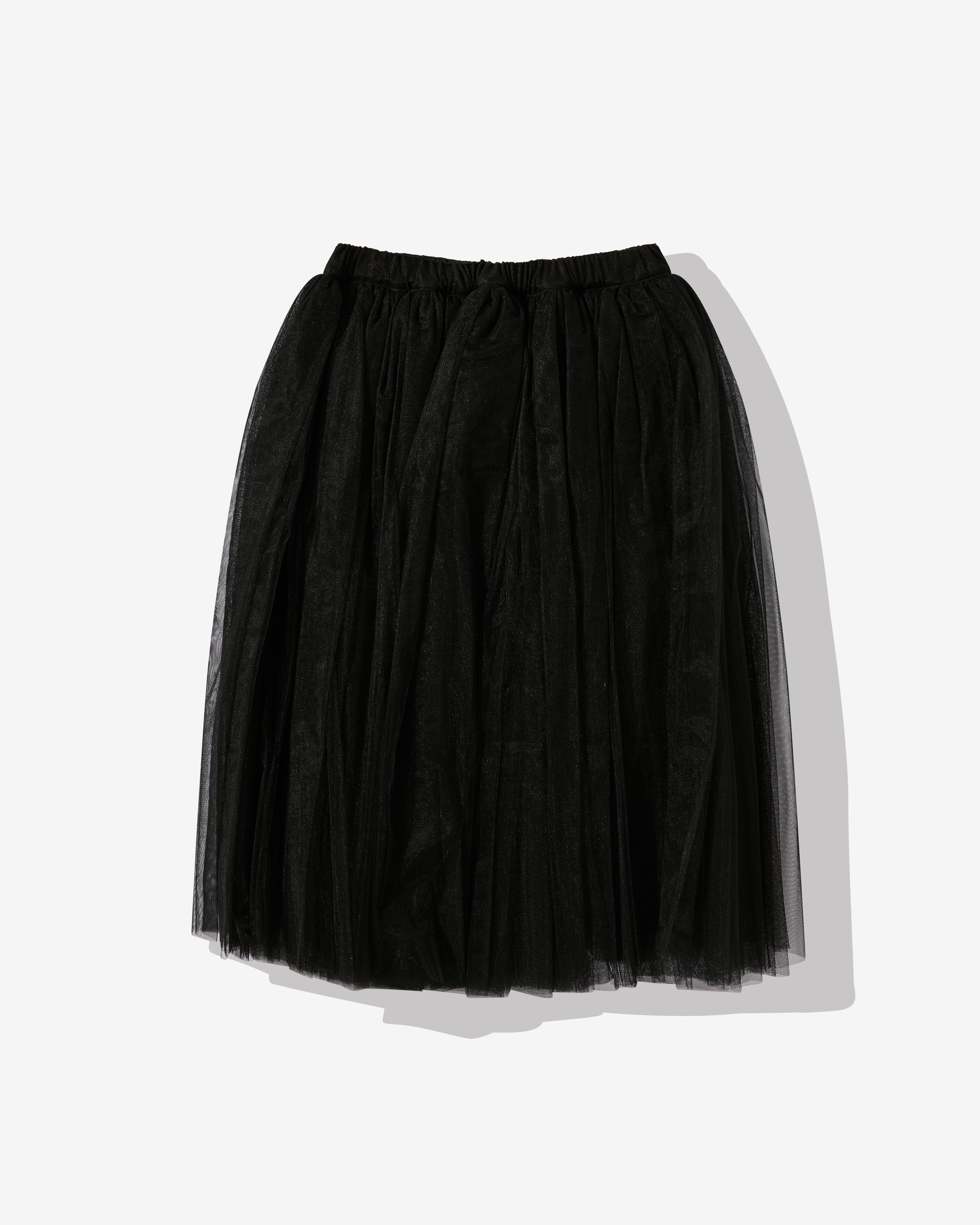 Black Comme Des Garçons: Tulle Mid Length Skirt (Black