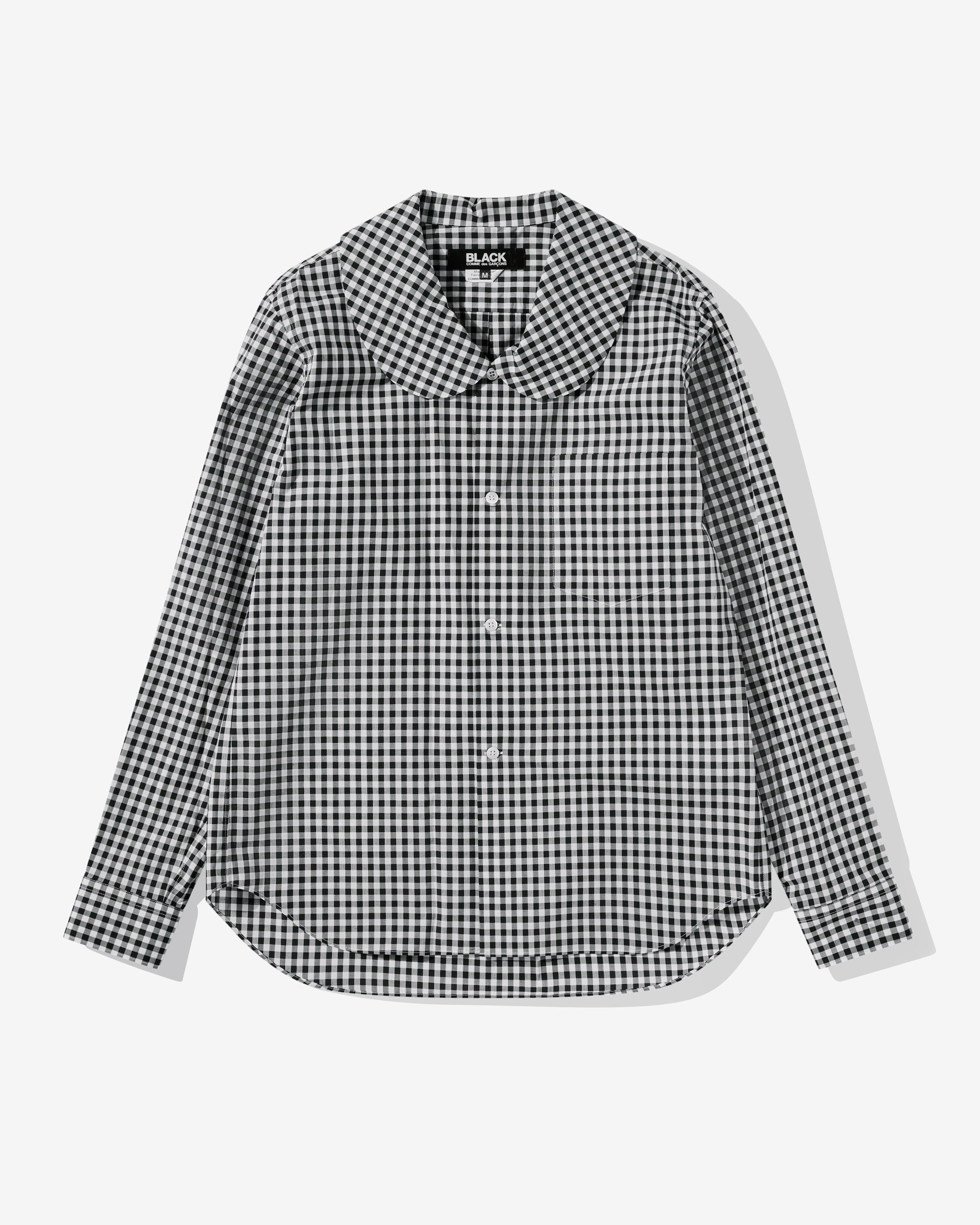 Black Comme Des Garçons - Round Collar Shirt - (Black/White) view 1, Click to Zoom in