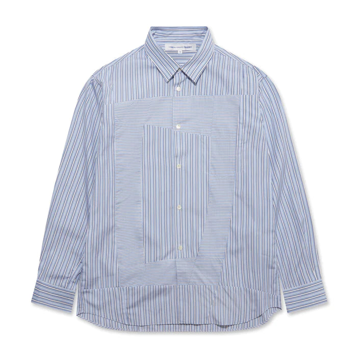 CDG SHIRT FOREVER: Classic Fit Square Patchwork Stripe Shirt | DSMS E-SHOP