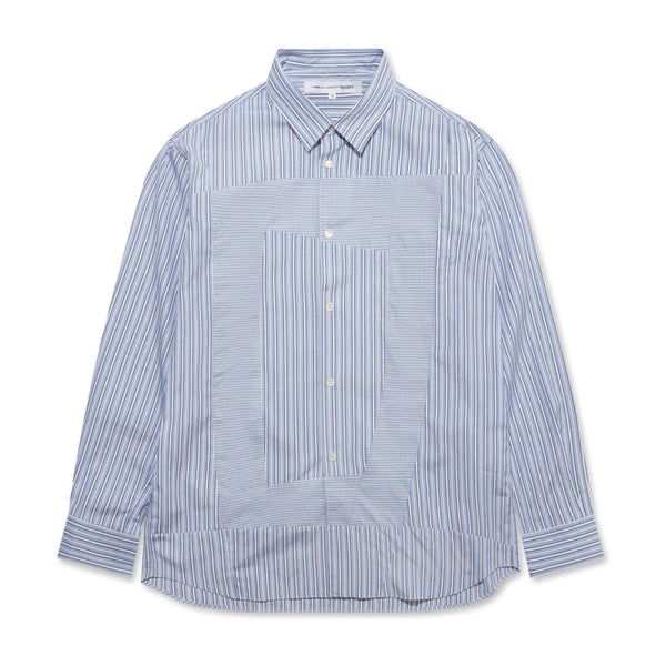 CDG SHIRT FOREVER - Classic Fit Square Patchwork Stripe Shirt