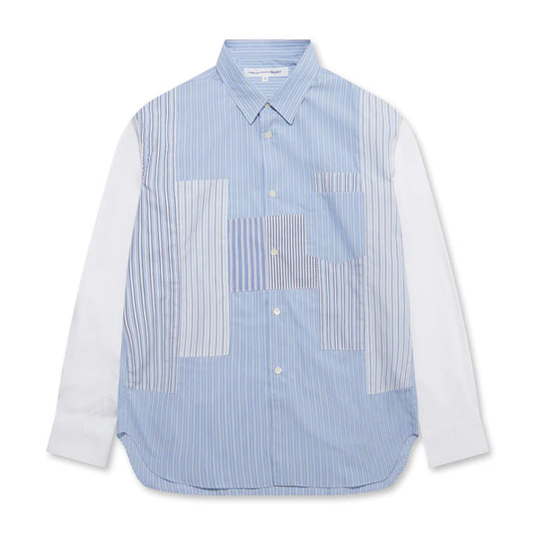CDG SHIRT FOREVER - Classic Fit Contrast Patchwork Stripe Shirt