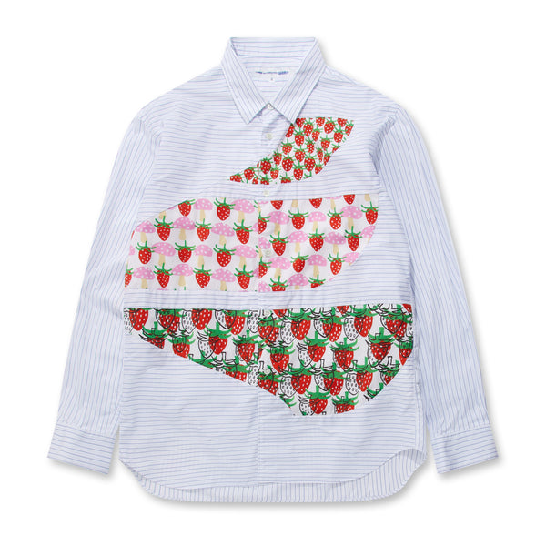 CDG SHIRT - Brett Westfall Strawberry Mushroom Striped Shirt - (Stripes/Print)