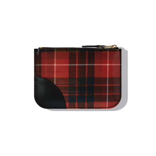 Cdg Wallet - Lenticular Tartan Zip Pouch - (Red/Yellow)