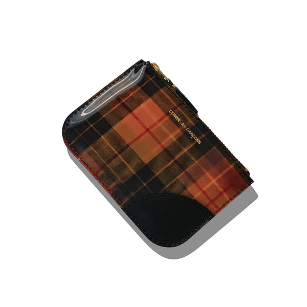 Cdg Wallet - Lenticular Tartan Zip Pouch - (Red/Yellow)