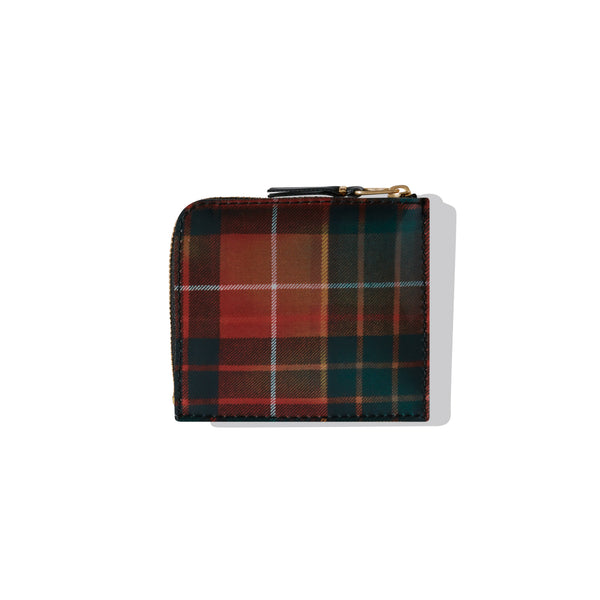 CDG Wallet_CDG Wallet - Lenticular Tartan Zip Around Wallet - (Red/Green)_WALLETS