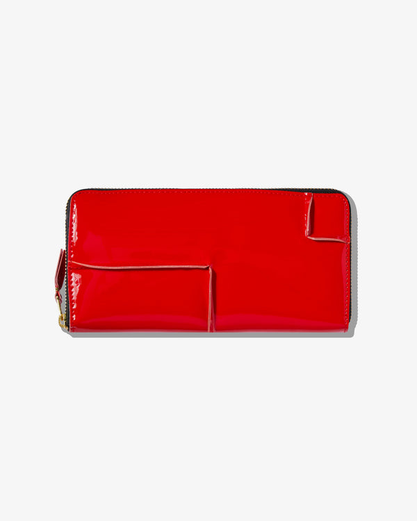 CDG Wallet - Reversed Hem Zip Around Wallet - (Red) SA0110RH