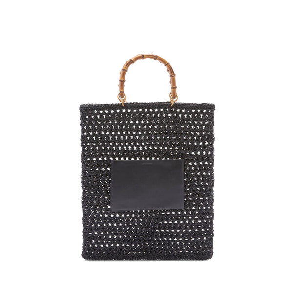 JIL SANDER - Women's Bamboo Handle Shopper Bag - (Black)