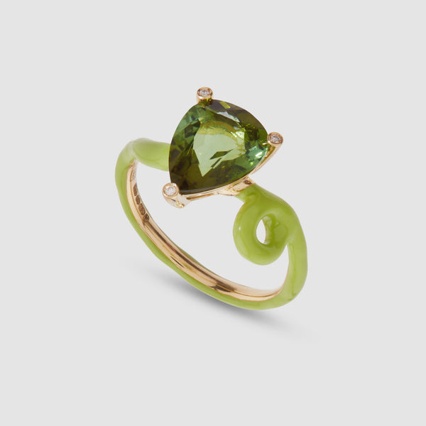 Bea Bongiasca_BEA BONGIASCA - 18K Yellow Gold Kim Ring With Green Tourmaline_RINGS
