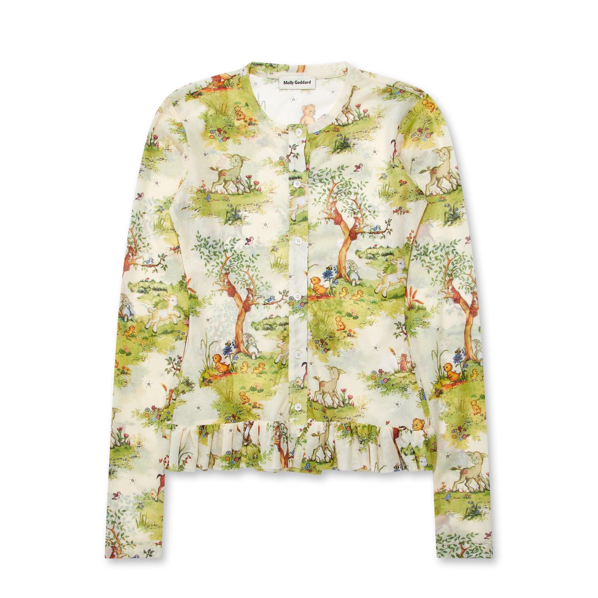 Molly Goddard - Brandy Cardigan - (Cream/Green) view 1, Click to Zoom in