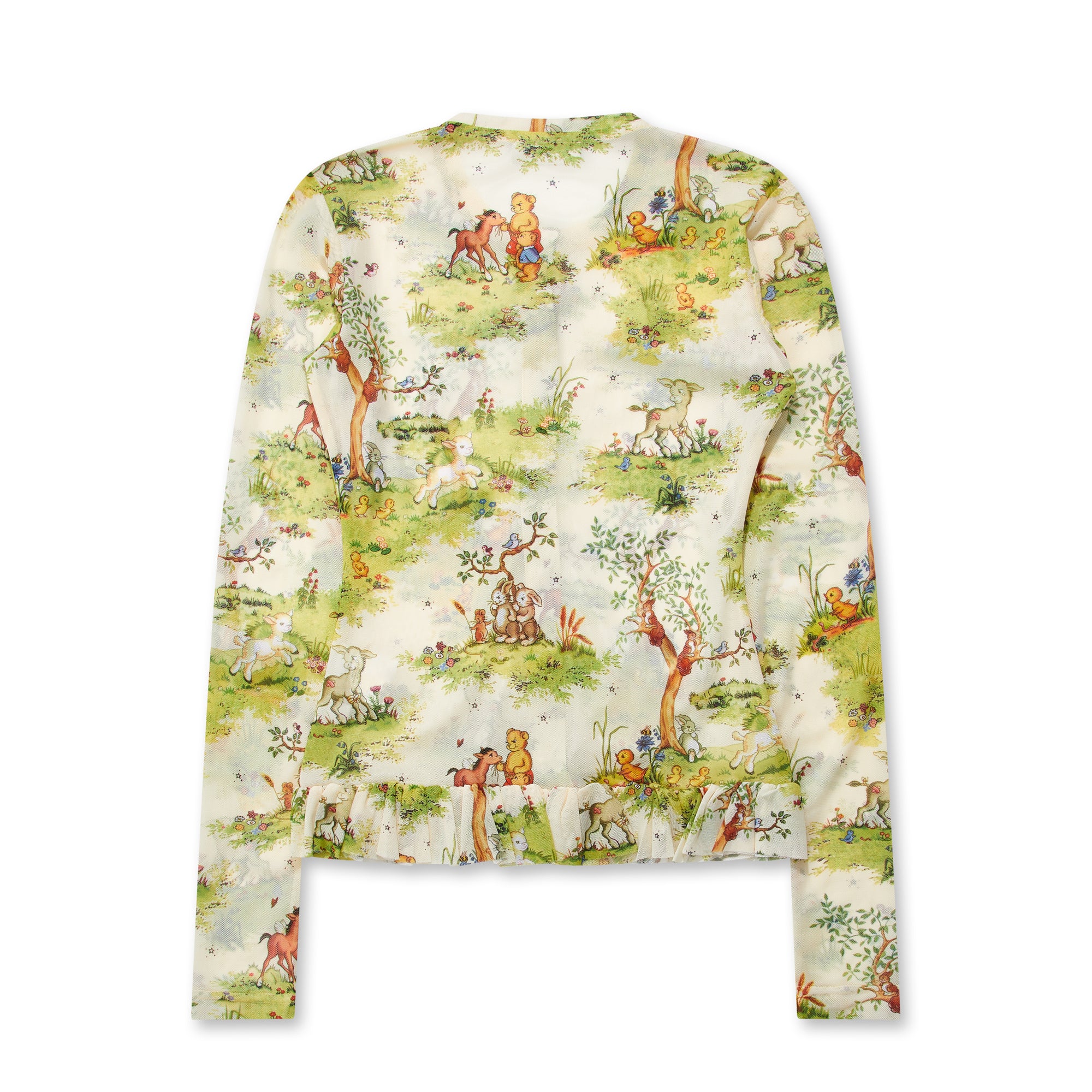 Molly Goddard - Brandy Cardigan - (Cream/Green) view 2, Click to Zoom in