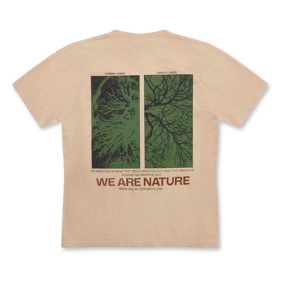 ONLINE CERAMICS - We Are Nature T-Shirt - (Tan) view 2, Click to Zoom in