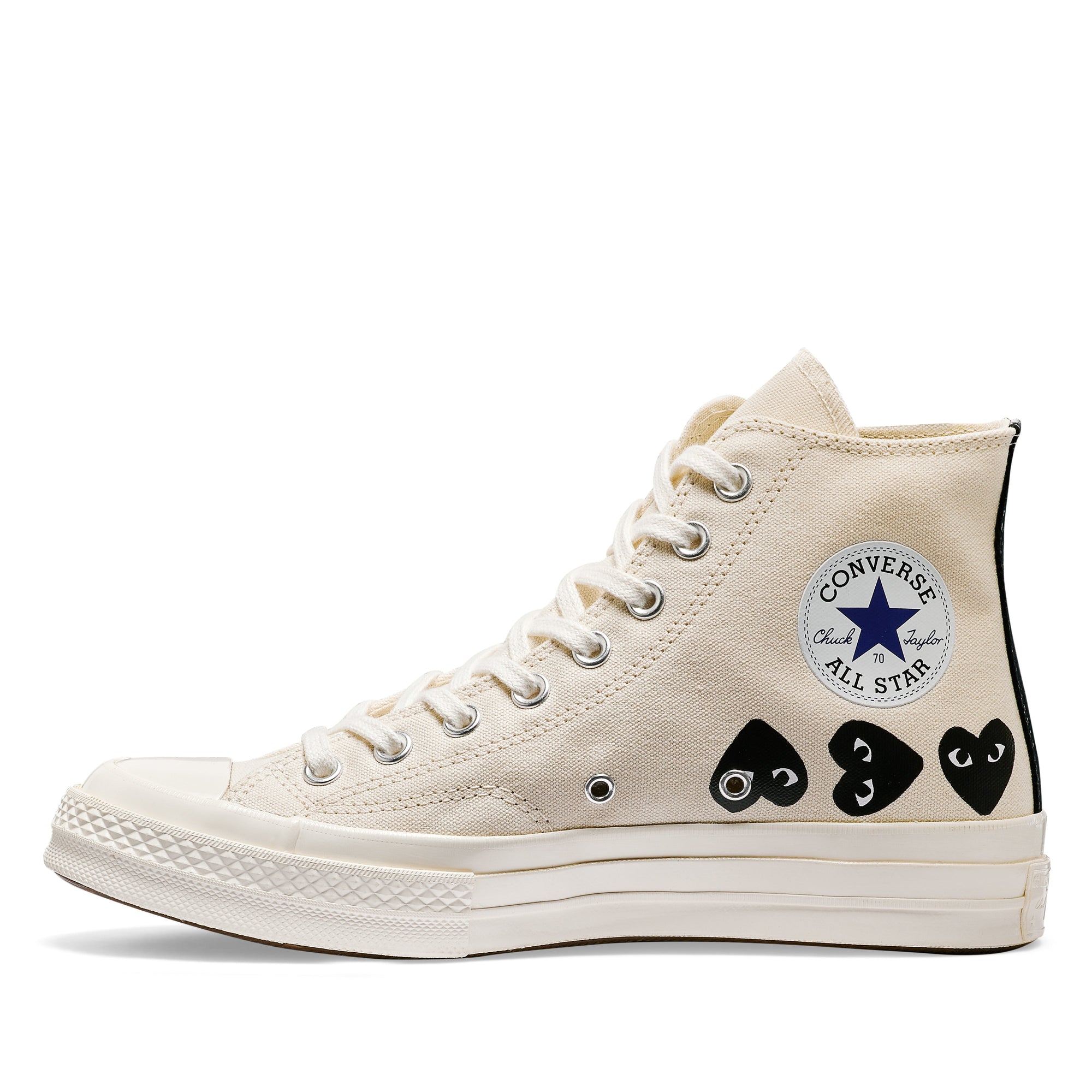 Play Converse - Multi Black Heart Chuck Taylor All Star '70 High Sneakers - (Beige) view 2